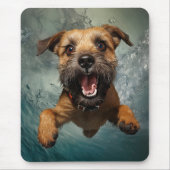 Spielerisches Design für Hunde unter Wasser Mousepad (Vorne)