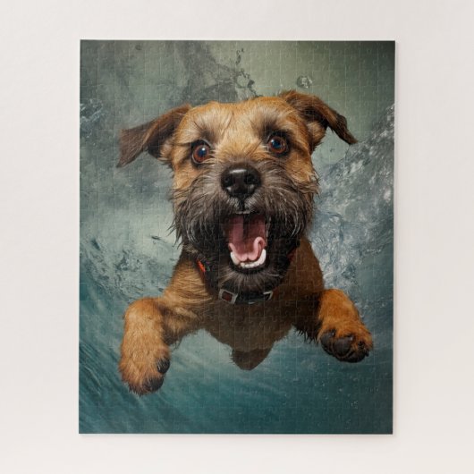 Spielerisches Design für Hunde unter Wasser Puzzle (Vertikal)
