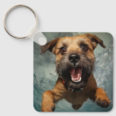 Spielerisches Design für Hunde unter Wasser Schlüsselanhänger (Vorderseite)