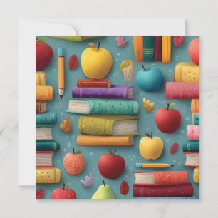 Spielerisches Design mit Büchern und Apple Feiertagskarte