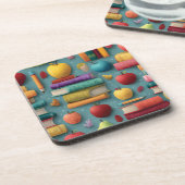 Spielerisches Design mit Büchern und Apple Getränkeuntersetzer (Linke Seite)