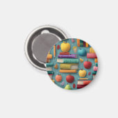 Spielerisches Design mit Büchern und Apple Magnet (Vorderseite/Rückseite)
