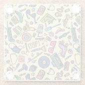 Spielerisches Doodle Art Pattern der 1980er Jahre Glasuntersetzer (Rückseite)