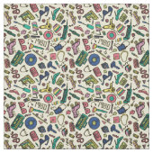 Spielerisches Doodle Art Pattern der 1980er Jahre Stoff (Muster)