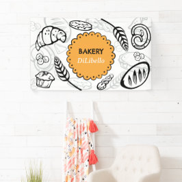Spielerisches Doodle Brot Illustration Bäckerei Banner