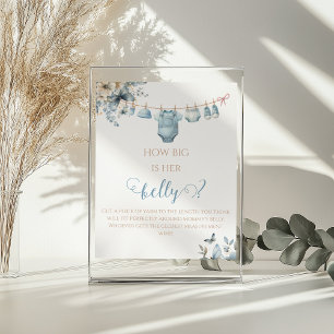 Spielerisches Dusty Blue Baby-Bauch-Ratspiel Flora Poster
