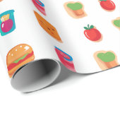 Spielerisches Fast Food Delight Geschenkpapier (Rolleneckpunkt)