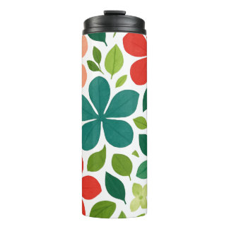 Spielerisches florales Blattmuster Thermosbecher