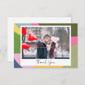 Spielerisches Foto der Abstrakten Kunst Hochzeit n Dankeskarte (Vorne/Hinten)