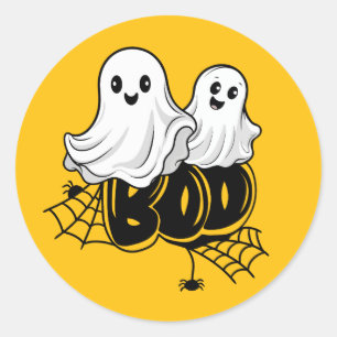 Spielerisches Ghost Duo Runder Aufkleber