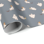 Spielerisches Ghosts Halloween-Muster Geschenkpapier (Rolleneckpunkt)