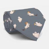Spielerisches Ghosts Halloween-Muster Krawatte (Gerollt)