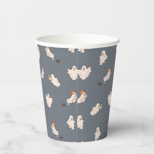 Spielerisches Ghosts Halloween-Muster Pappbecher (Rechts)
