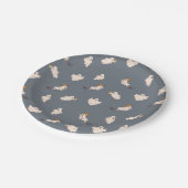 Spielerisches Ghosts Halloween-Muster Pappteller (Schrägansicht)