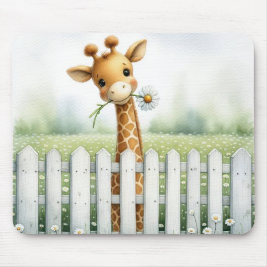 Spielerisches Giraffe mit Daisy Mousepad (Vorne)