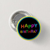 Spielerisches Glück zum Geburtstag Button (Vorne & Hinten)