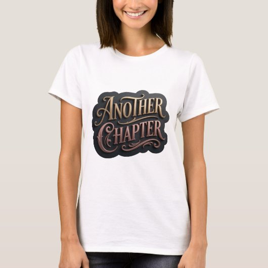 Spielerisches Gold ANOTHER CHAPTER Modedesign T-Shirt (Vorderseite)