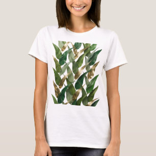 Spielerisches Gold GOLDENE BLÄTTER AUF SCHWARZEM H T-Shirt