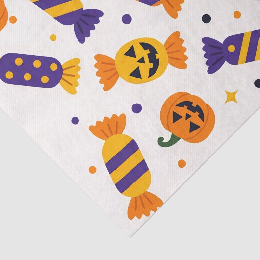 Spielerisches Halloween Candy and Jack-o' Lanterns Seidenpapier (Ausschnitt)