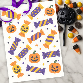 Spielerisches Halloween Candy and Jack-o' Lanterns Seidenpapier