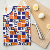 spielerisches Halloween-Muster Geschirrtuch (Viertel Falte)