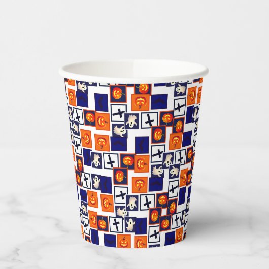 spielerisches Halloween-Muster Pappbecher (Links)