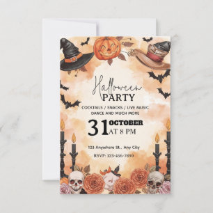 Spielerisches Halloween-Party Einladung