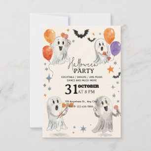 Spielerisches Halloween-Party Einladung