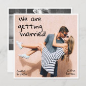 Spielerisches Handgeschriebenes Cutes Foto Casual Save The Date (Vorne/Hinten)