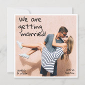 Spielerisches Handgeschriebenes Cutes Foto Casual  Save The Date (Vorderseite)