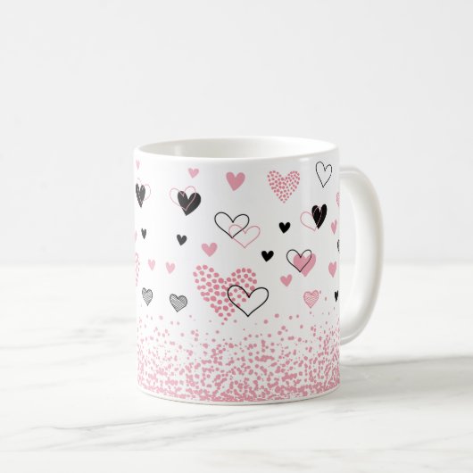 Spielerisches Herz Kaffeetasse (VorderseiteRechts)
