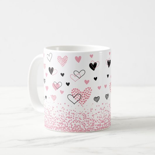 Spielerisches Herz Kaffeetasse (Vorderseite Links)