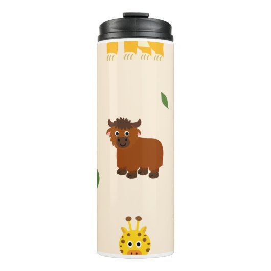 Spielerisches illustratives Tiermuster Thermosbecher (Vorderseite)