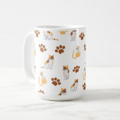 Spielerisches Katzenmuster - Niedlicher Cartoon Ki Kaffeetasse (Vorderseite Links)