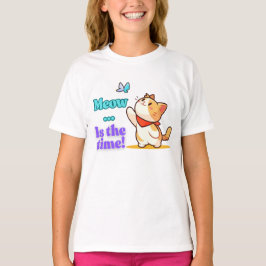 spielerisches Kawaii Cat Meow Quote T-Shirt