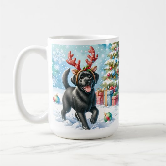 Spielerisches Labrador Retriever Puppy Doppy Weihn Kaffeetasse (Links)