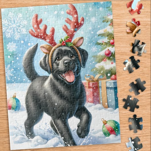 Spielerisches Labrador Retriever Puppy Doppy Weihn Puzzle
