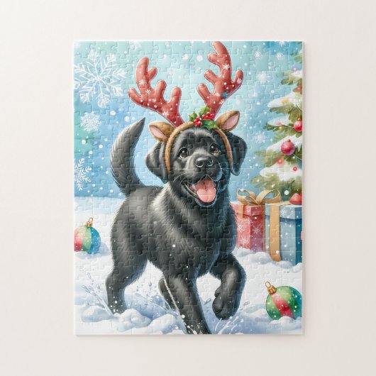 Spielerisches Labrador Retriever Puppy Doppy Weihn Puzzle (Vertikal)