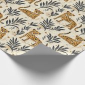 Spielerisches Leopard-Dschungelmuster Geschenkpapier (Ecke)