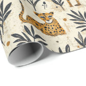 Spielerisches Leopard-Dschungelmuster Geschenkpapier (Rolleneckpunkt)