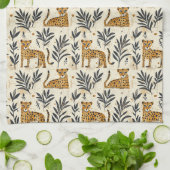 Spielerisches Leopard-Dschungelmuster Geschirrtuch (Gefaltet)