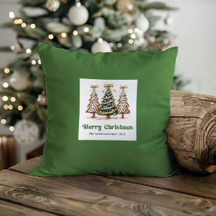Spielerisches Leoparden-Muster Weihnachtsname Benu Kissen