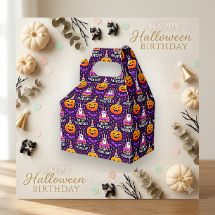 Spielerisches lila Halloween-Geist-Kürbis-Muster Geschenkschachtel