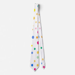 Spielerisches Mehrfarben-Polka-Punkt-Muster auf We Krawatte