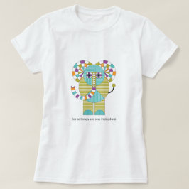Spielerisches modernes Elefant-Steppdecken-Muster T-Shirt