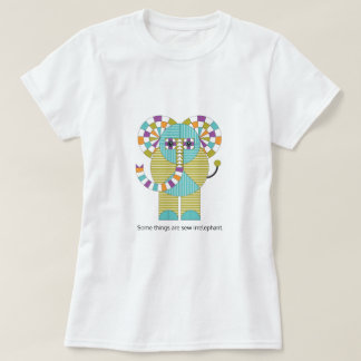 Spielerisches modernes Elefant-Steppdecken-Muster T-Shirt