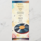 spielerisches musikalisches Wasserfarbenmenü Programm (Rückseite)