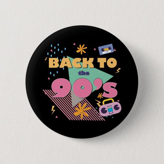 Spielerisches Nostalgie-Design Button (Vorderseite)