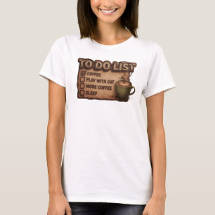 Spielerisches Orange COFFEE SPIEL MIT KATZE Trendi T-Shirt