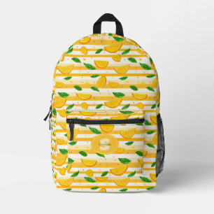 Spielerisches Orange Slice Muster mit grünen Blätt Bedruckter Rucksack